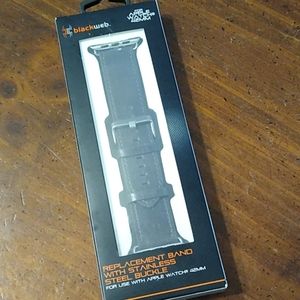 Apple Leather Watch Band 42mm Dark Gray Buckle